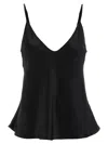 L'agence Gabriella Silk V-neck Tank In Black