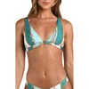 L'agence Lexie Belt Stripe Bikini Top In Green
