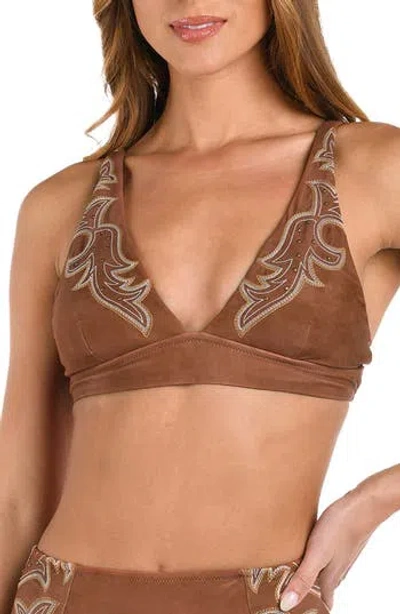 L'agence Lexie Bolero Bikini Top In Brown