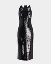L'agence Lilith Sequined Midi Dress In Multi