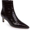 L'agence Lilly Ii Booties Deep Port Croco In Black