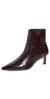 L'agence Lilly Ii Booties Deep Port Croco In Burgundy
