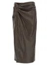 L'agence Lilou Midi Skirt In Brown
