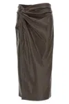 L'agence Lilou Midi Skirt In Brown
