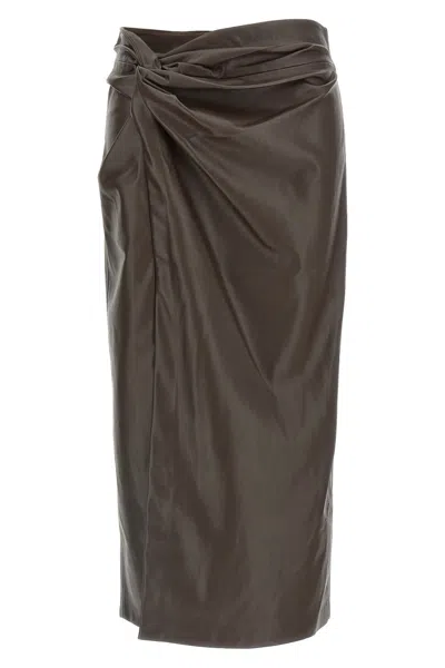 L'agence Lilou Midi Skirt In Brown
