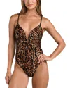 L'agence Lilou Wire Plunge One Piece Swimsuit In Brown
