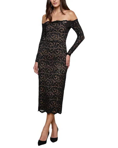 L'agence Lindsay Sequined Off Shoulder Dress In Black