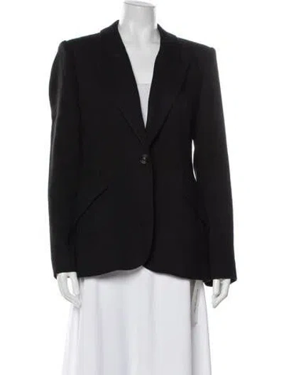 Pre-owned L'agence Linen Blazer In Black