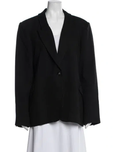 Pre-owned L'agence Linen Blazer In Black
