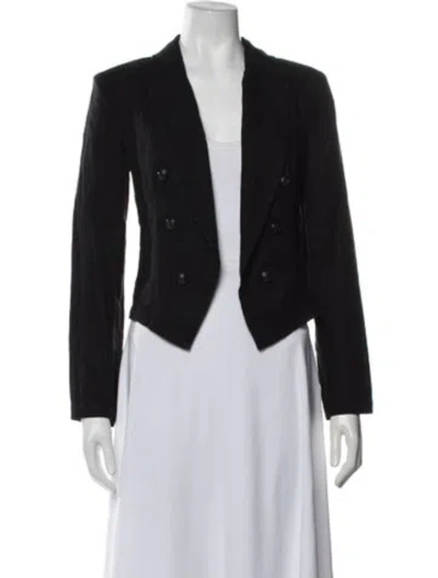 Pre-owned L'agence Linen Blazer In Black
