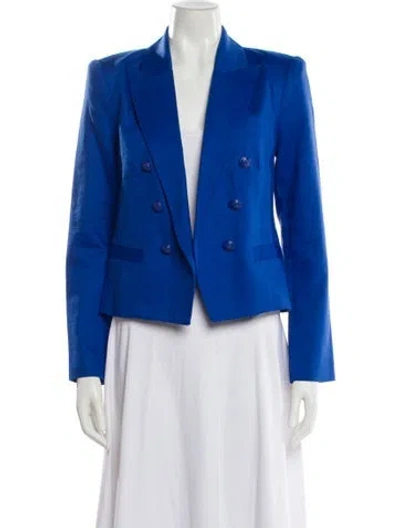 Pre-owned L'agence Linen Blazer In Blue