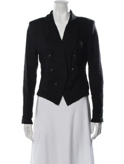 Pre-owned L'agence Linen Blazer In Blue