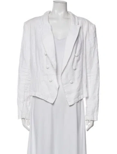 Pre-owned L'agence Linen Blazer In Blue