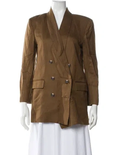 Pre-owned L'agence Linen Blazer In Brown