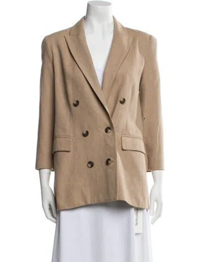 Pre-owned L'agence Linen Blazer In Neutral