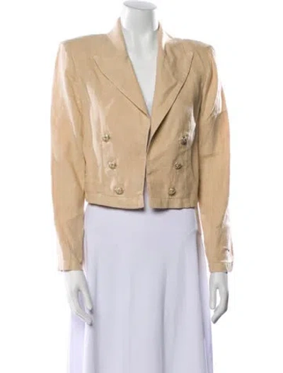 Pre-owned L'agence Linen Blazer In Neutral