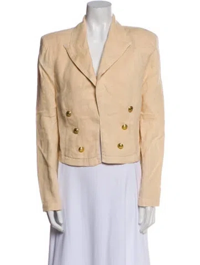 Pre-owned L'agence Linen Blazer In Neutral