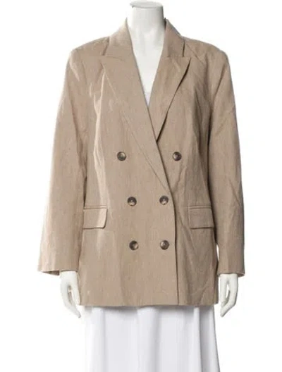 Pre-owned L'agence Linen Blazer In Neutral