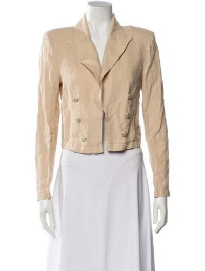 Pre-owned L'agence Linen Blazer In Neutral