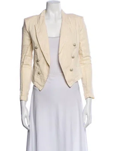 Pre-owned L'agence Linen Blazer In Neutral