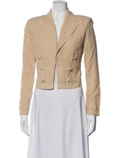 Pre-owned L'agence Linen Blazer In Neutral