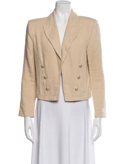 Pre-owned L'agence Linen Blazer In Neutral