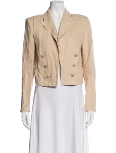 Pre-owned L'agence Linen Blazer In Neutral