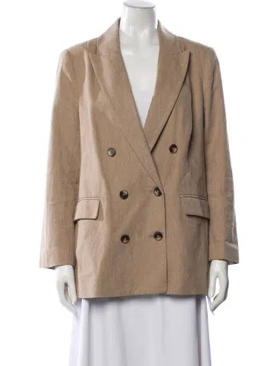 Pre-owned L'agence Linen Blazer In Neutral