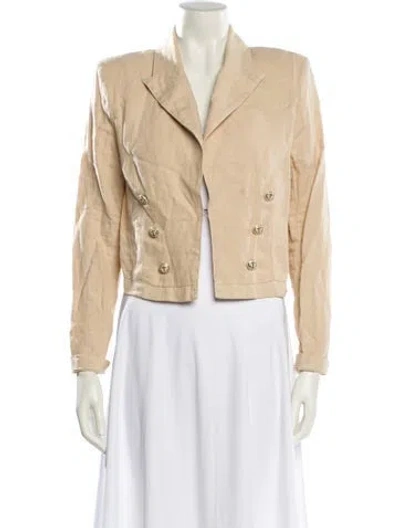 Pre-owned L'agence Linen Blazer In Neutral