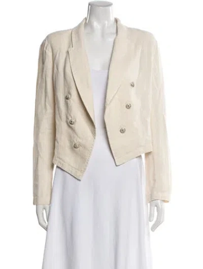 Pre-owned L'agence Linen Blazer In Neutral