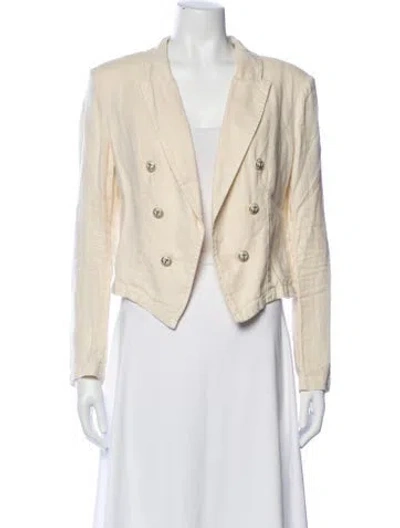Pre-owned L'agence Linen Blazer In Neutral