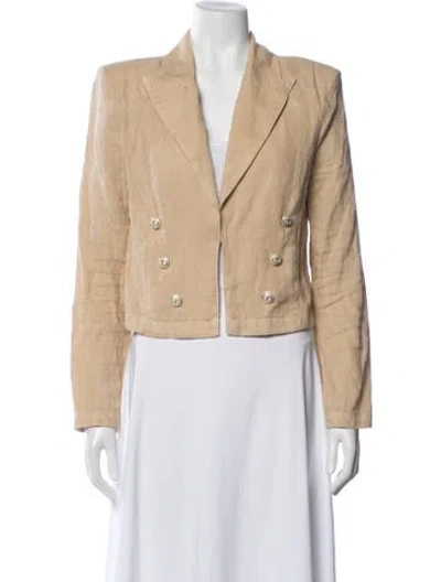 Pre-owned L'agence Linen Blazer In Neutral