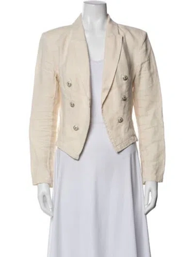 Pre-owned L'agence Linen Blazer In Neutral