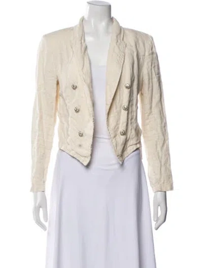 Pre-owned L'agence Linen Blazer In Neutral