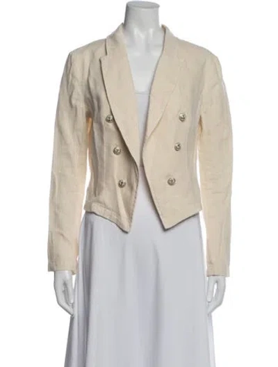 Pre-owned L'agence Linen Blazer In Neutrals