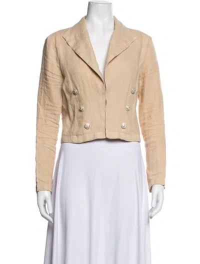 Pre-owned L'agence Linen Blazer In Neutrals