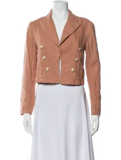 Pre-owned L'agence Linen Blazer In Pink
