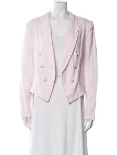 Pre-owned L'agence Linen Blazer In Pink