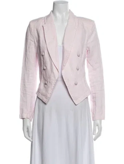Pre-owned L'agence Linen Blazer In Pink