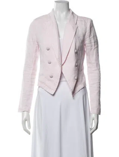 Pre-owned L'agence Linen Blazer In Pink