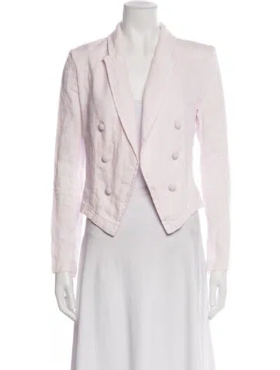 Pre-owned L'agence Linen Blazer In Pink