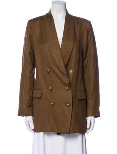 Pre-owned L'agence Linen Blazer W/ Tags In Brown