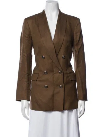 Pre-owned L'agence Linen Blazer W/ Tags In Brown