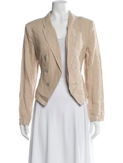 Pre-owned L'agence Linen Blazer W/ Tags In Neutral