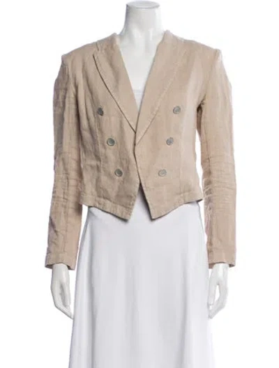 Pre-owned L'agence Linen Blazer W/ Tags In Neutral