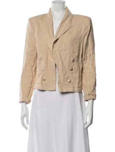 Pre-owned L'agence Linen Blazer W/ Tags In Neutrals