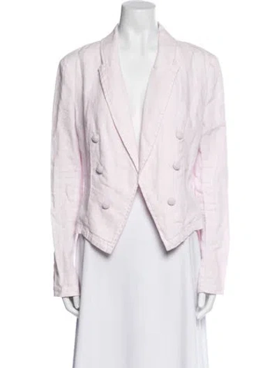 Pre-owned L'agence Linen Blazer In White
