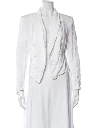 Pre-owned L'agence Linen Blazer In White