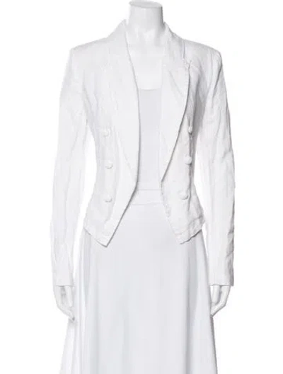 Pre-owned L'agence Linen Blazer In White