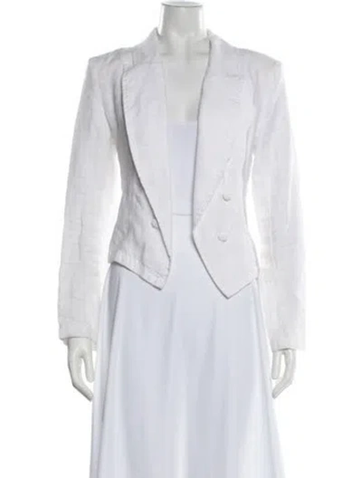 Pre-owned L'agence Linen Blazer In White